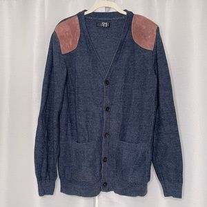 Le31 leather patch cardigan